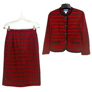 Vintage Pendleton Plaid Wool Skirt Suit